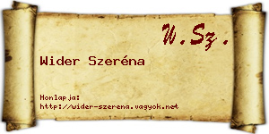 Wider Szeréna névjegykártya